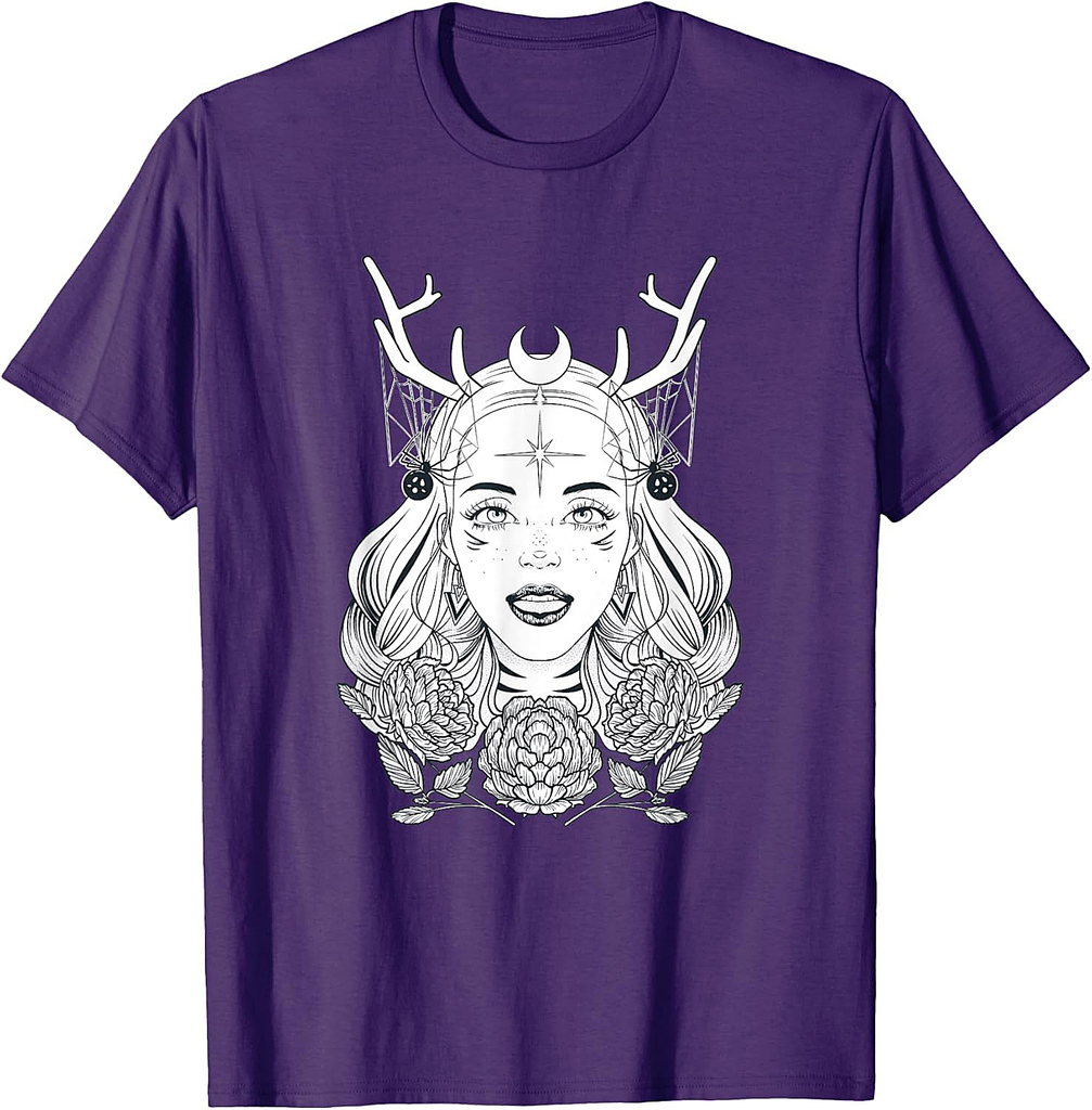 Beautiful Gothic Witch Halloween Witches Fantasy T-Shirt