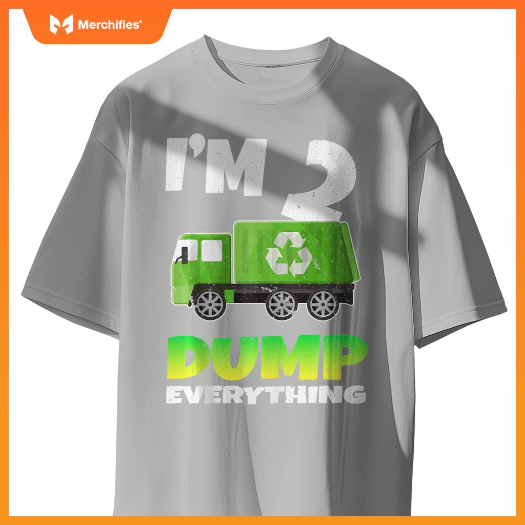 Birthday Boy 2 Garbage Truck Themed 2nd Birthday 2 Years Old T-Shirt