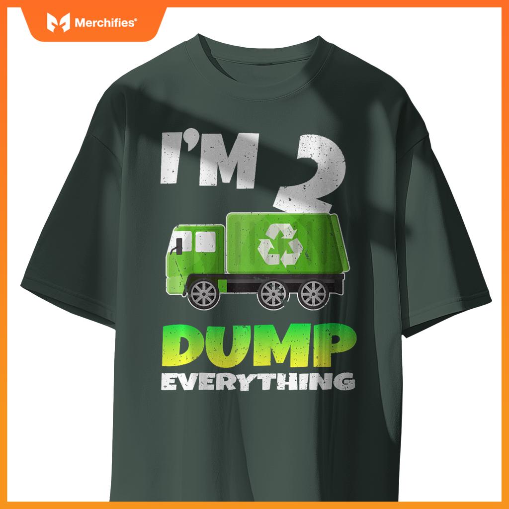 Birthday Boy 2 Garbage Truck Themed 2nd Birthday 2 Years Old T-Shirt