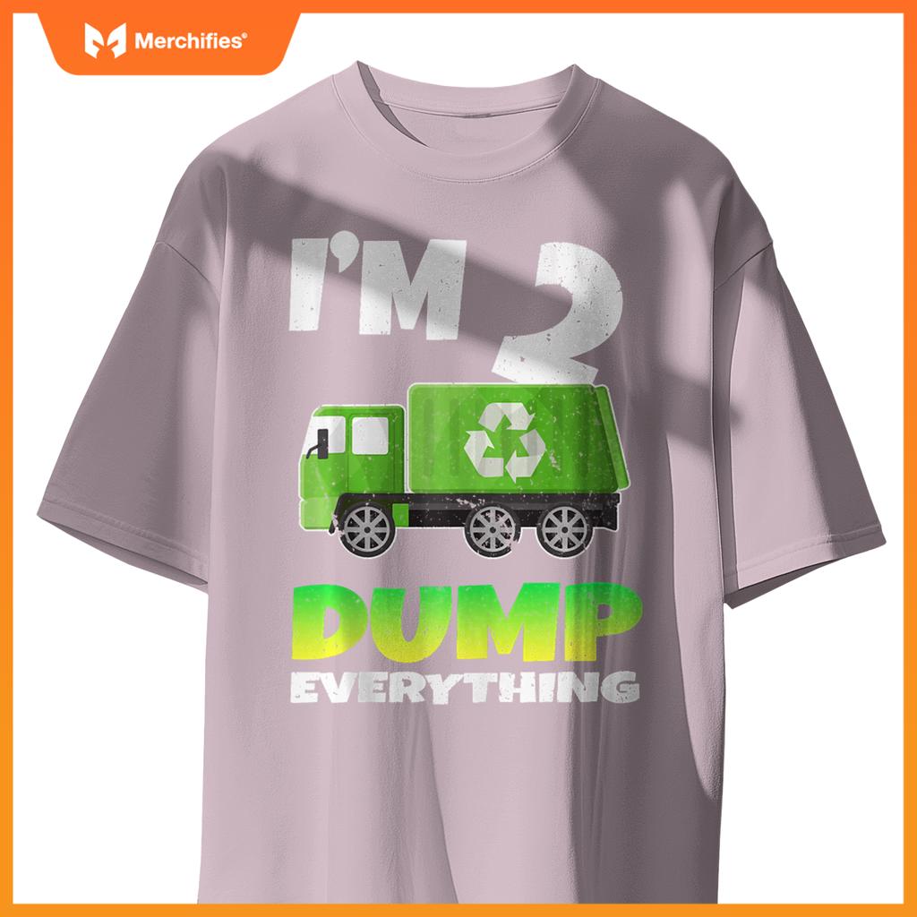 Birthday Boy 2 Garbage Truck Themed 2nd Birthday 2 Years Old T-Shirt