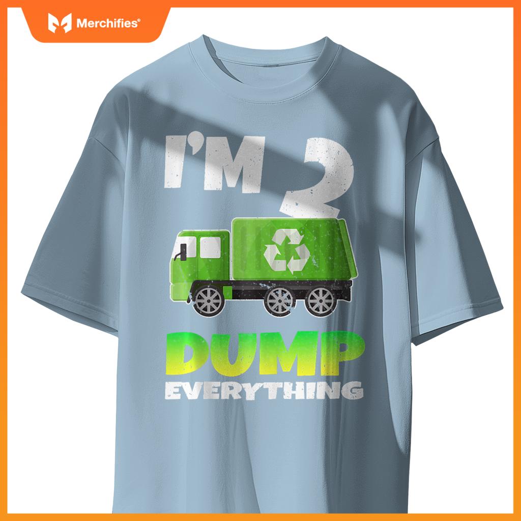 Birthday Boy 2 Garbage Truck Themed 2nd Birthday 2 Years Old T-Shirt