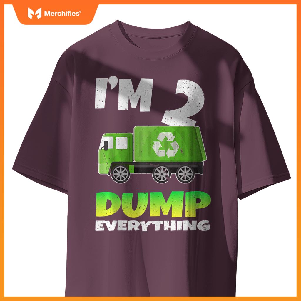 Birthday Boy 2 Garbage Truck Themed 2nd Birthday 2 Years Old T-Shirt
