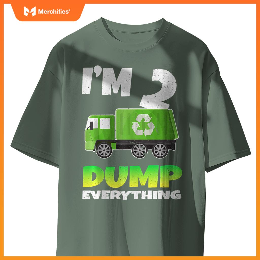 Birthday Boy 2 Garbage Truck Themed 2nd Birthday 2 Years Old T-Shirt