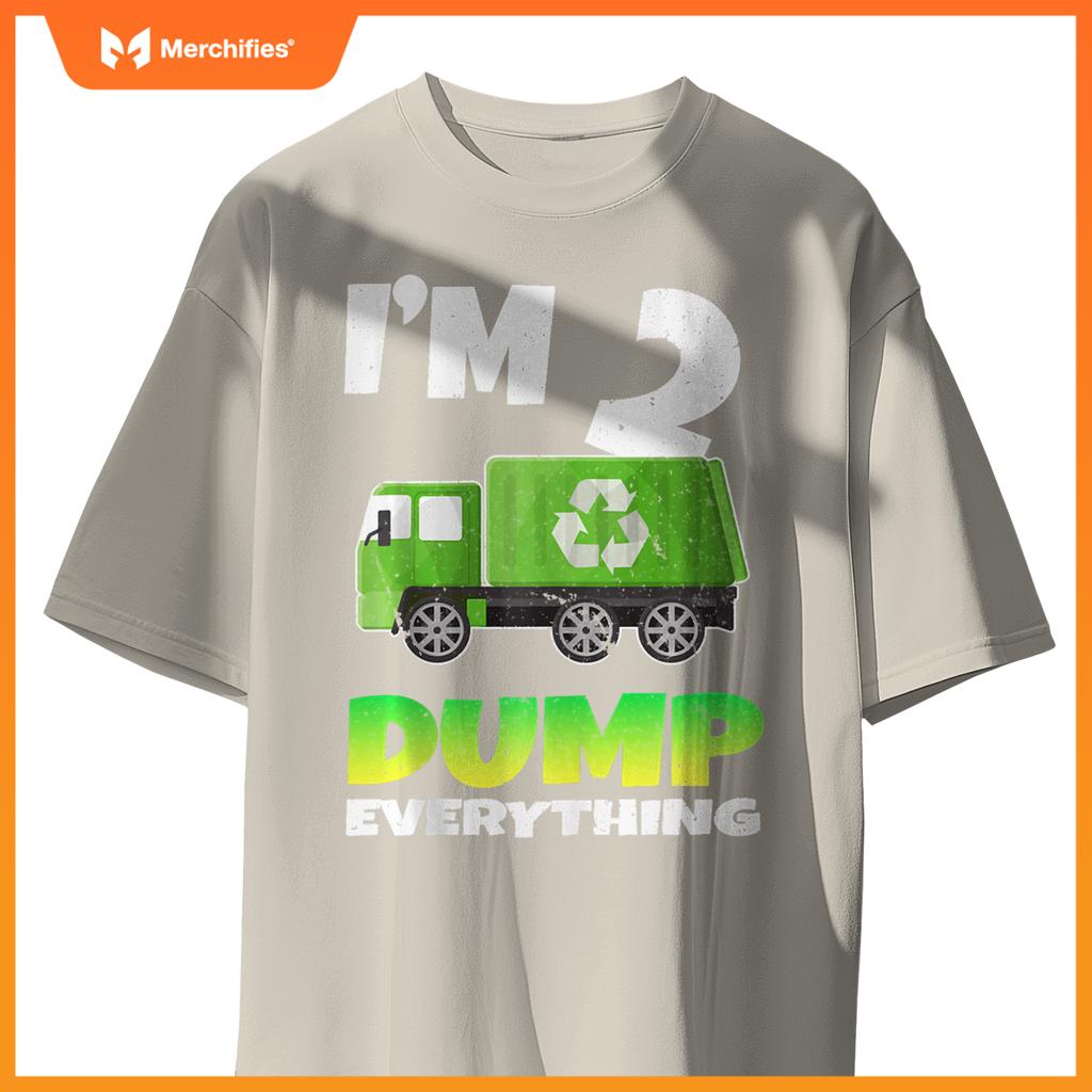 Birthday Boy 2 Garbage Truck Themed 2nd Birthday 2 Years Old T-Shirt