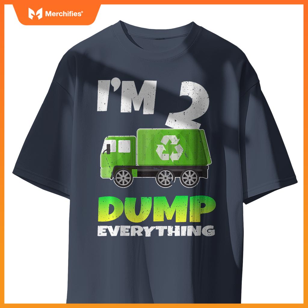 Birthday Boy 2 Garbage Truck Themed 2nd Birthday 2 Years Old T-Shirt