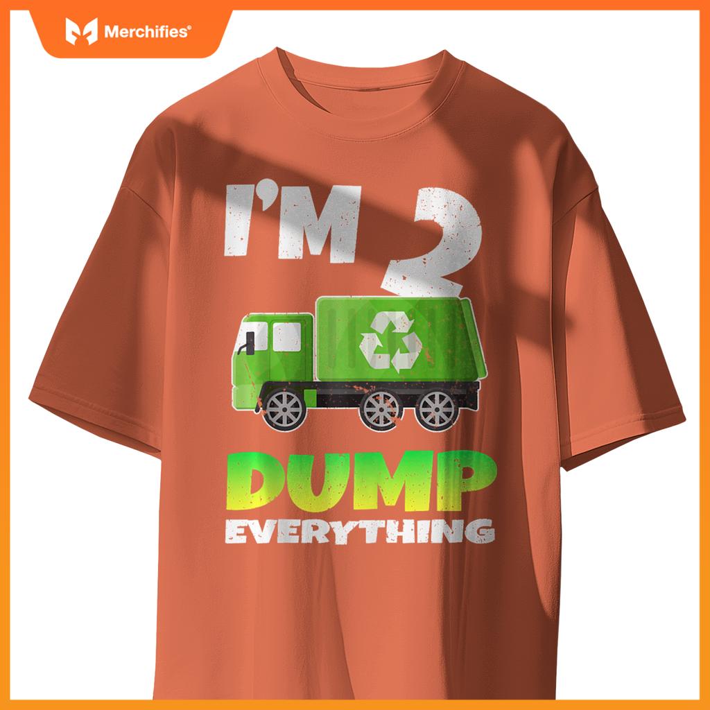 Birthday Boy 2 Garbage Truck Themed 2nd Birthday 2 Years Old T-Shirt