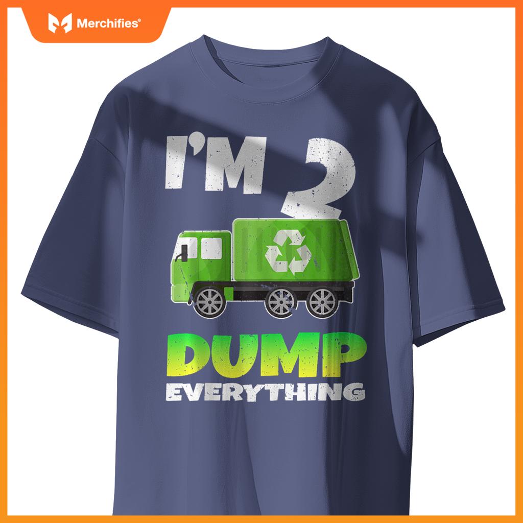 Birthday Boy 2 Garbage Truck Themed 2nd Birthday 2 Years Old T-Shirt
