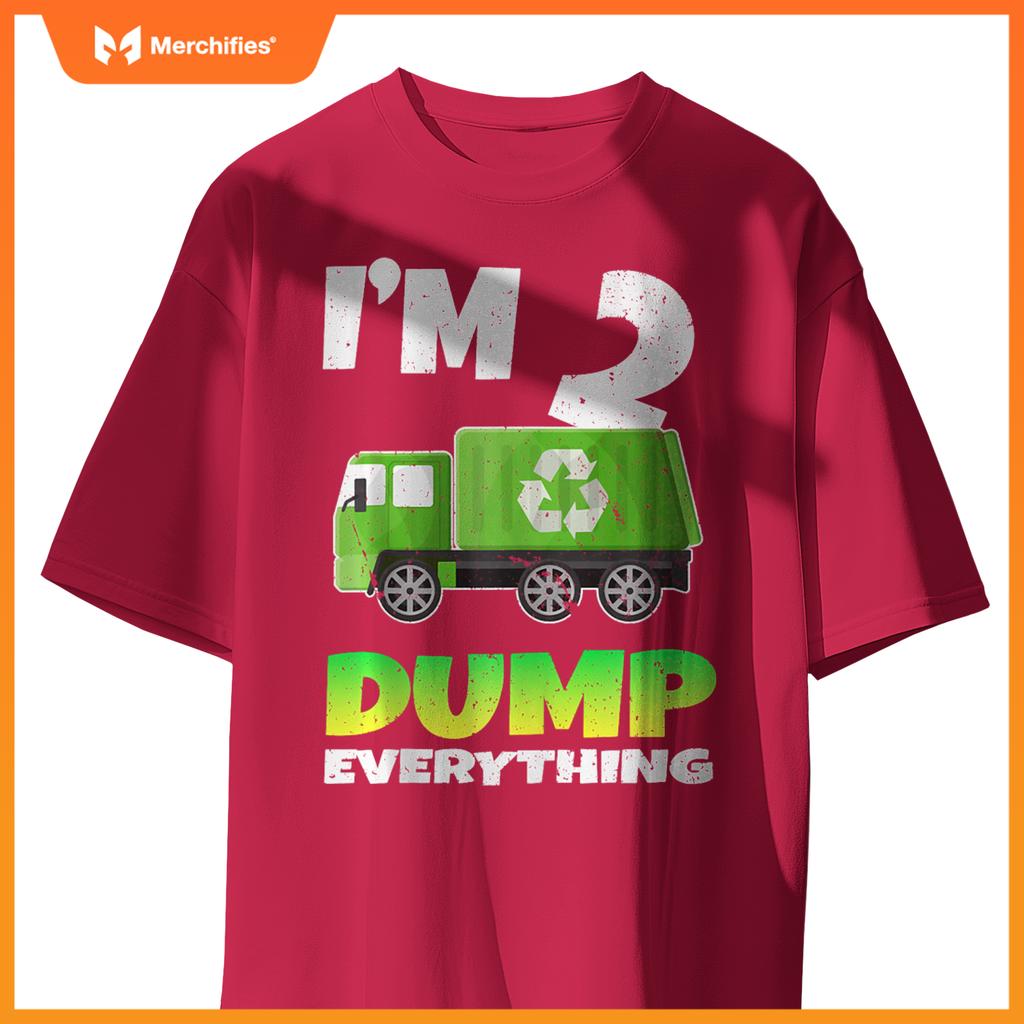 Birthday Boy 2 Garbage Truck Themed 2nd Birthday 2 Years Old T-Shirt
