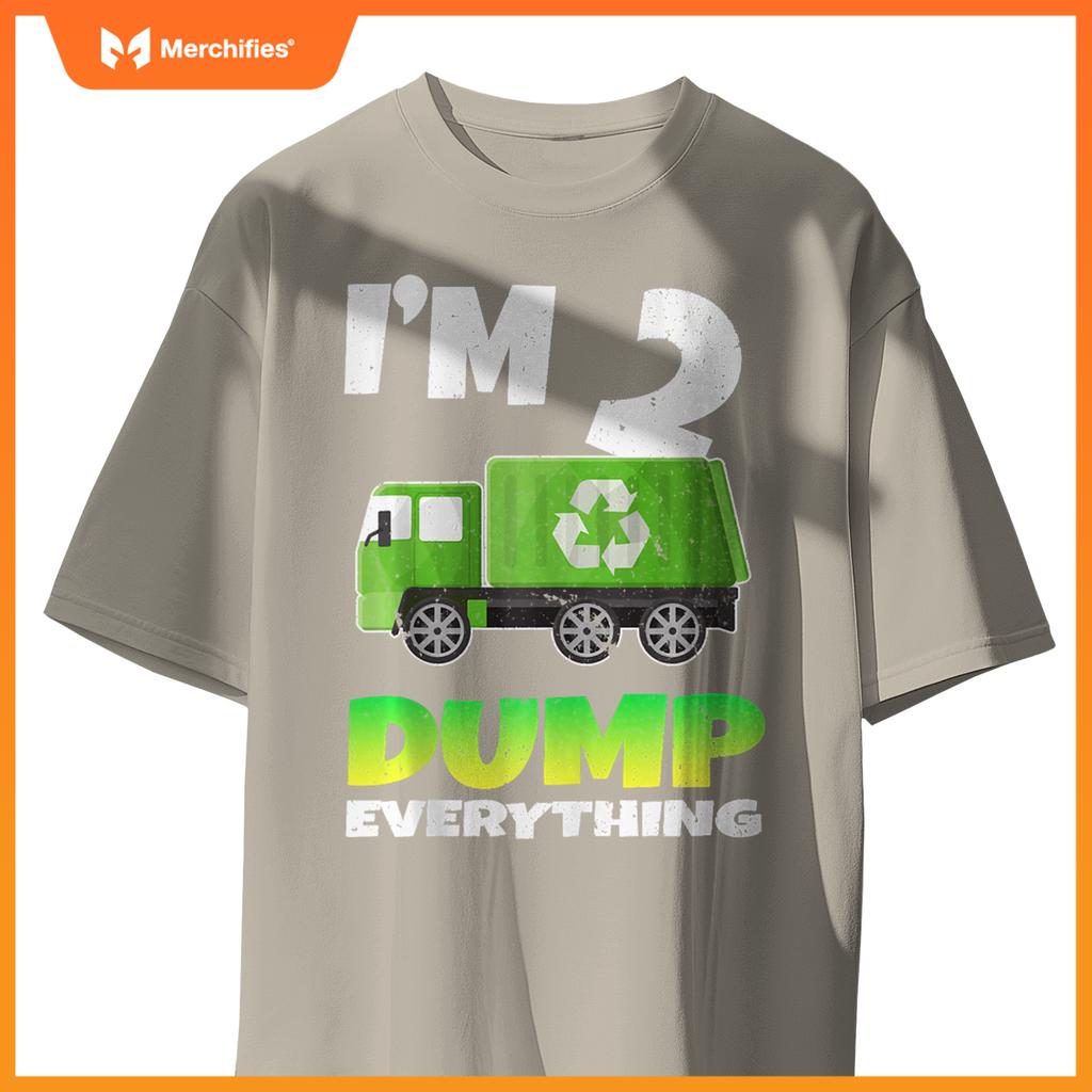 Birthday Boy 2 Garbage Truck Themed 2nd Birthday 2 Years Old T-Shirt