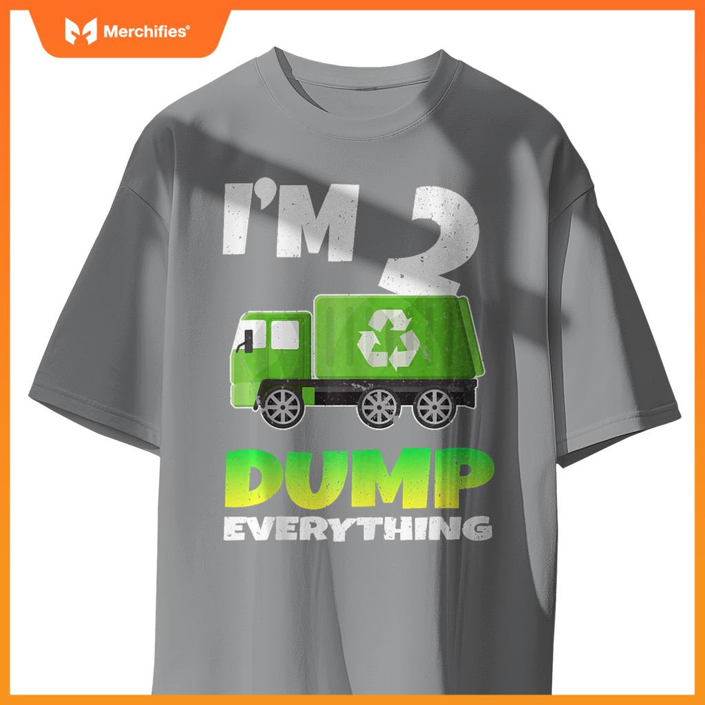 Birthday Boy 2 Garbage Truck Themed 2nd Birthday 2 Years Old T-Shirt