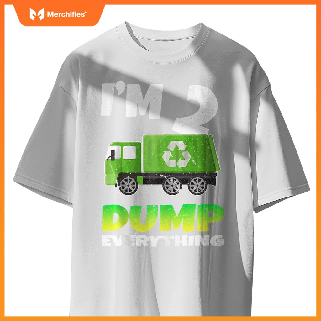 Birthday Boy 2 Garbage Truck Themed 2nd Birthday 2 Years Old T-Shirt