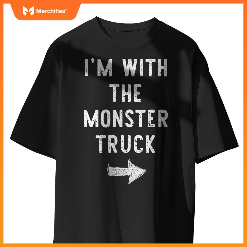 I'm With The Monster Truck Costume Halloween Matching Couple T-Shirt