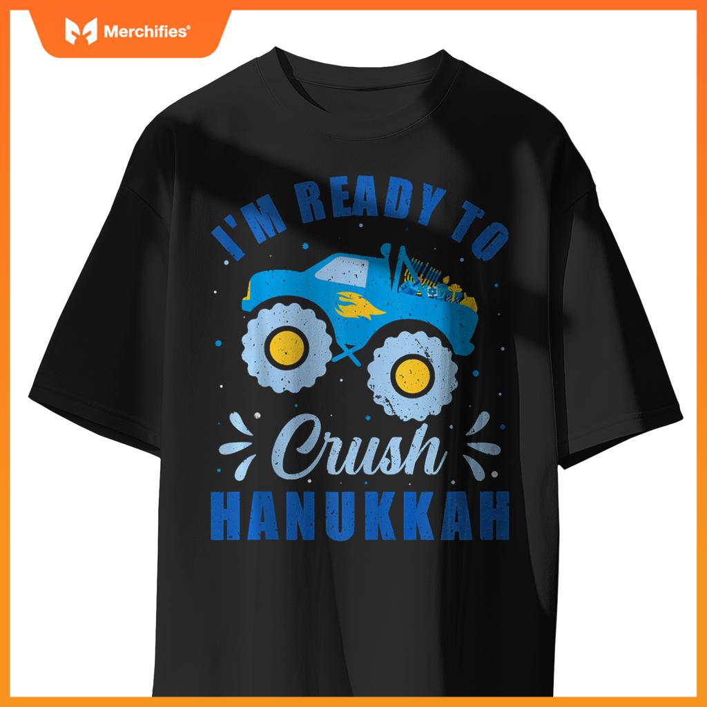 I'm Ready to Crush Hanukkah Monster Truck Chanukah Kids Boys T-Shirt