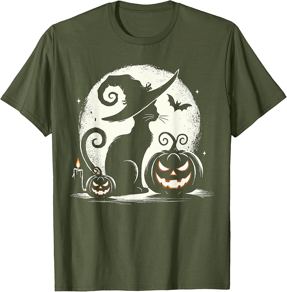 Black Cat Halloween Cat Lovers T-Shirt
