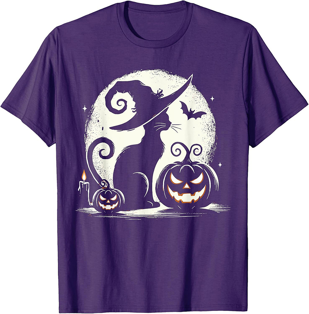 Black Cat Halloween Cat Lovers T-Shirt