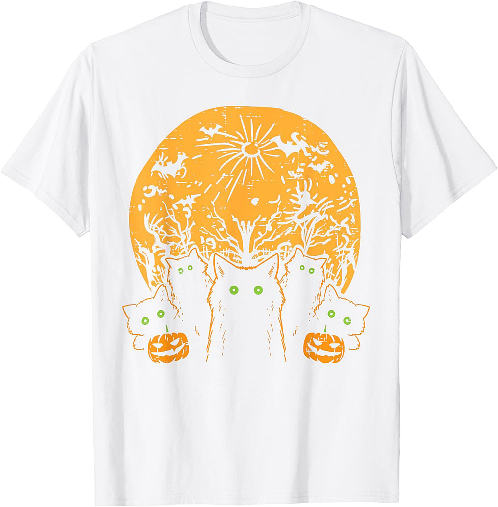 Black Cats Full Moon Halloween Animal Pet Men Women Kids T-Shirt
