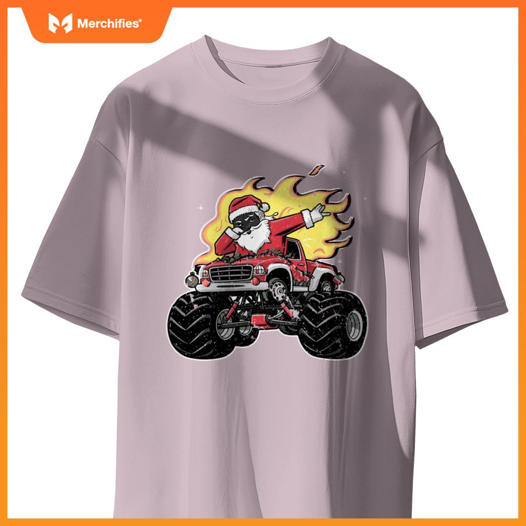 Black Monster Black Truck Boys Xmas Christmas Funny Xmas T-Shirt