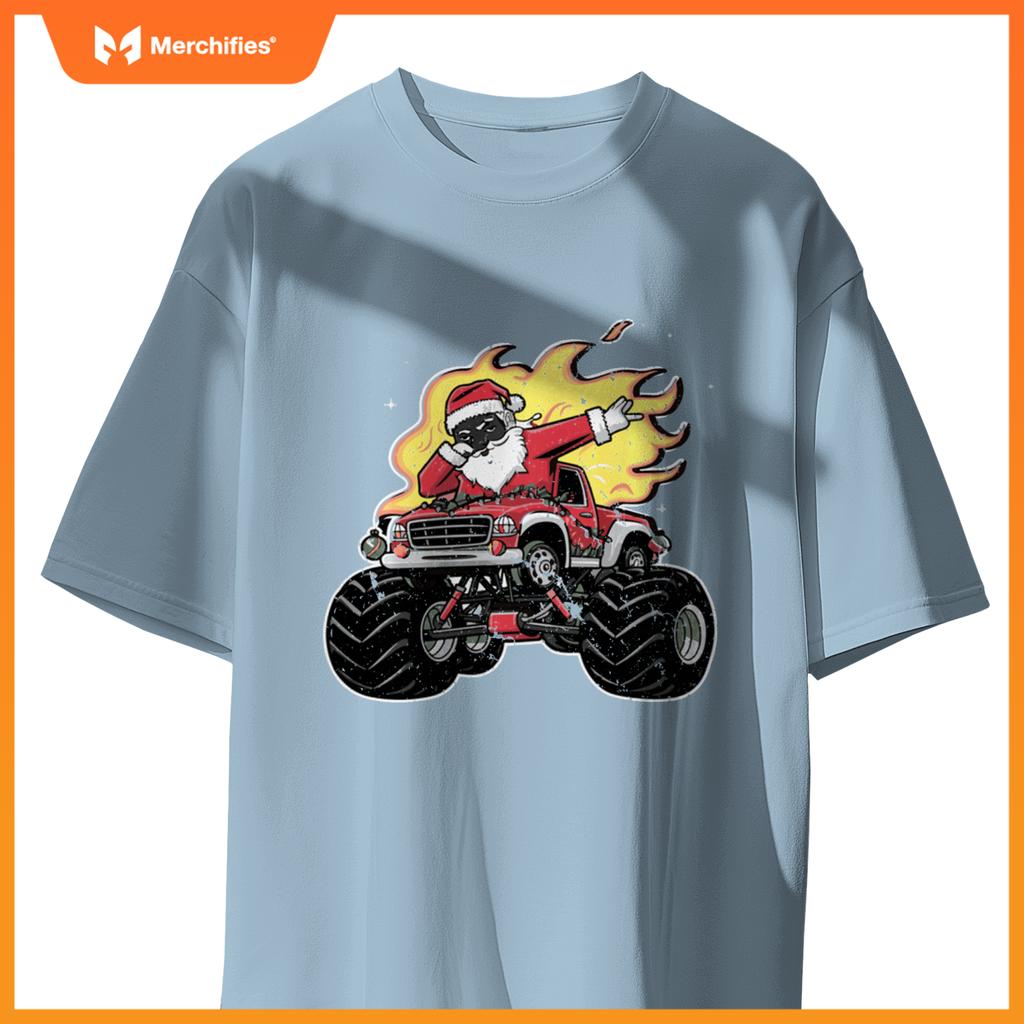 Black Monster Black Truck Boys Xmas Christmas Funny Xmas T-Shirt