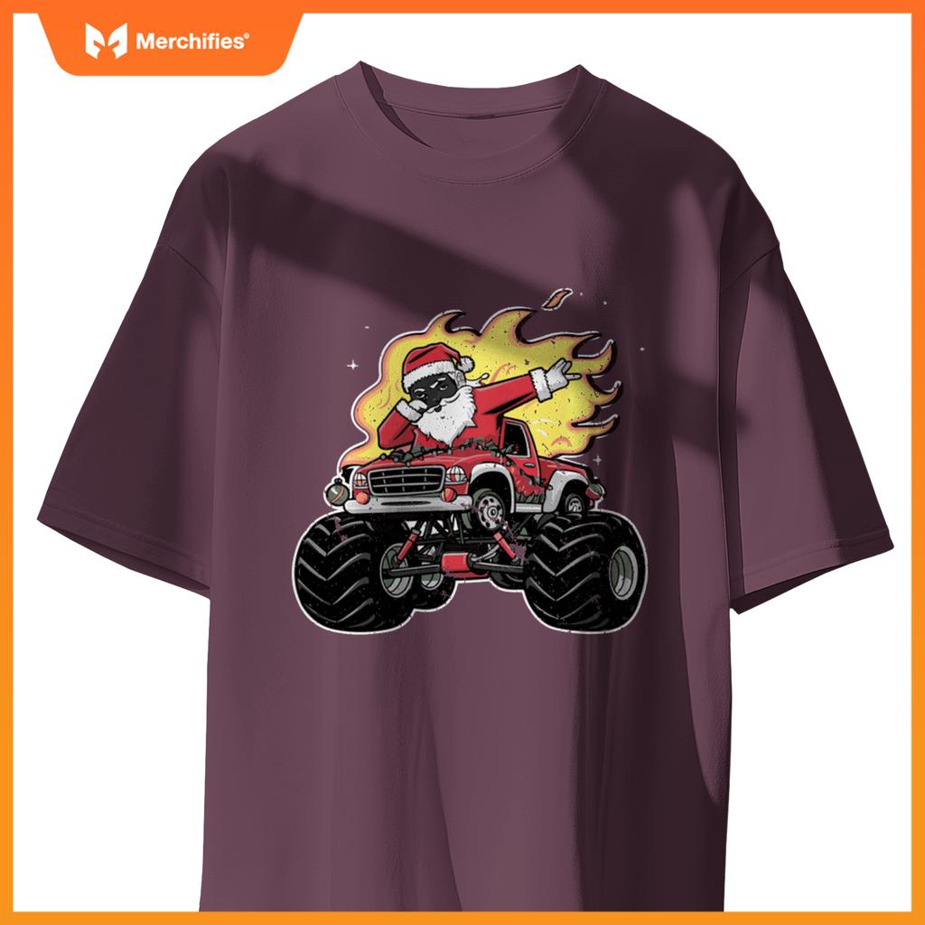 Black Monster Black Truck Boys Xmas Christmas Funny Xmas T-Shirt