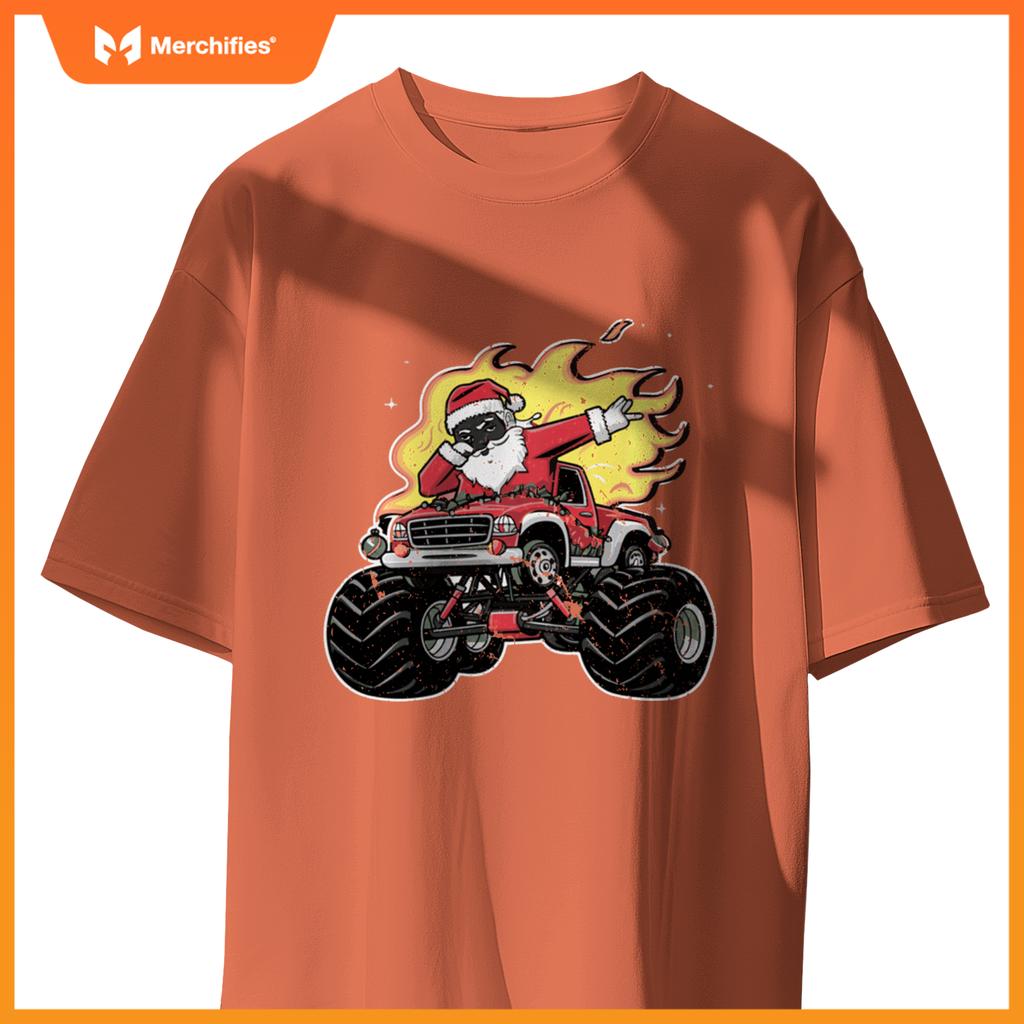 Black Monster Black Truck Boys Xmas Christmas Funny Xmas T-Shirt