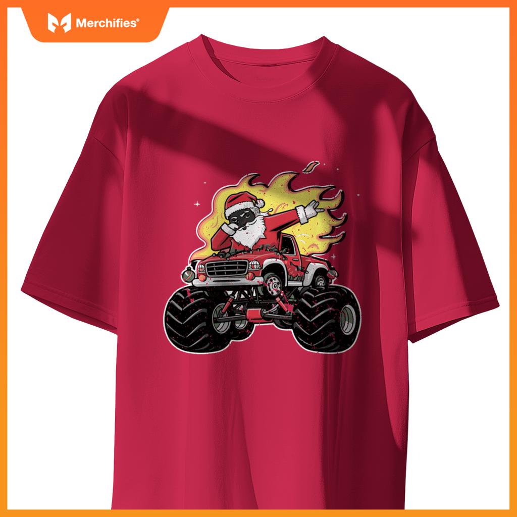 Black Monster Black Truck Boys Xmas Christmas Funny Xmas T-Shirt