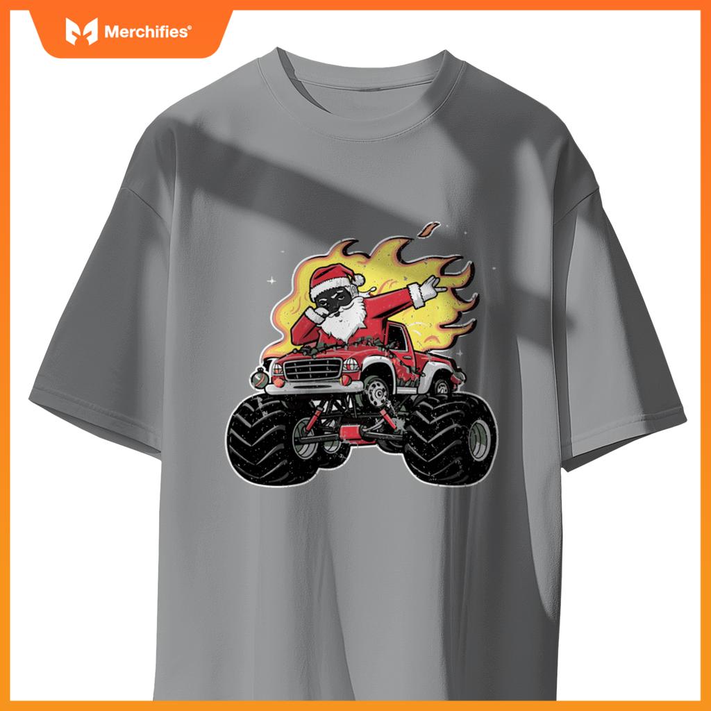 Black Monster Black Truck Boys Xmas Christmas Funny Xmas T-Shirt