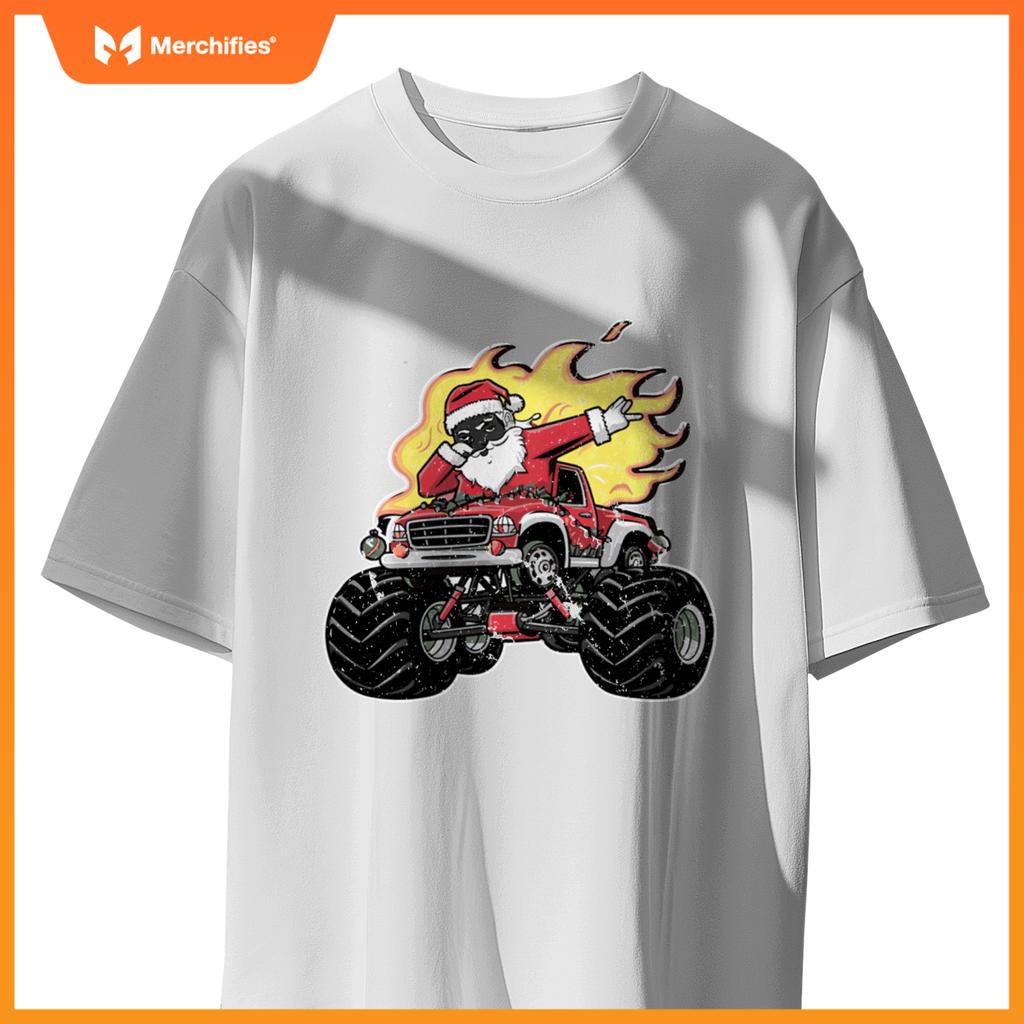 Black Monster Black Truck Boys Xmas Christmas Funny Xmas T-Shirt