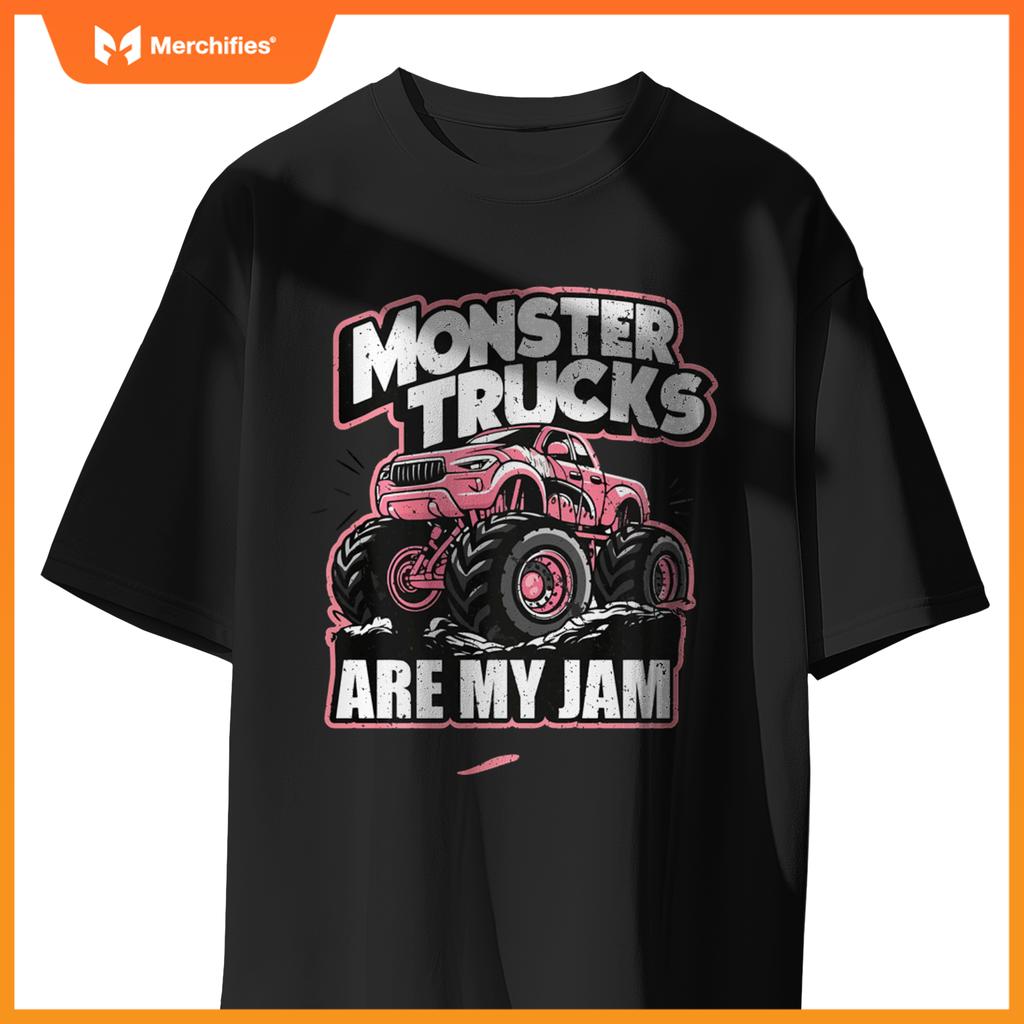 Monster Truck Are My Jam Pink Race Day Outfit For Car Lover T-Shirt