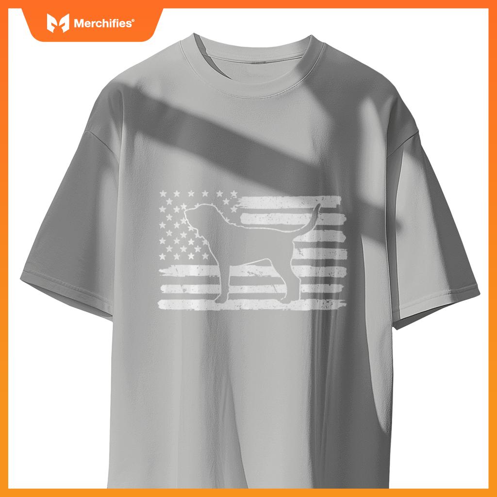 Bloodhound Dog USA Flag 4th of July Patriotic T-Shirt