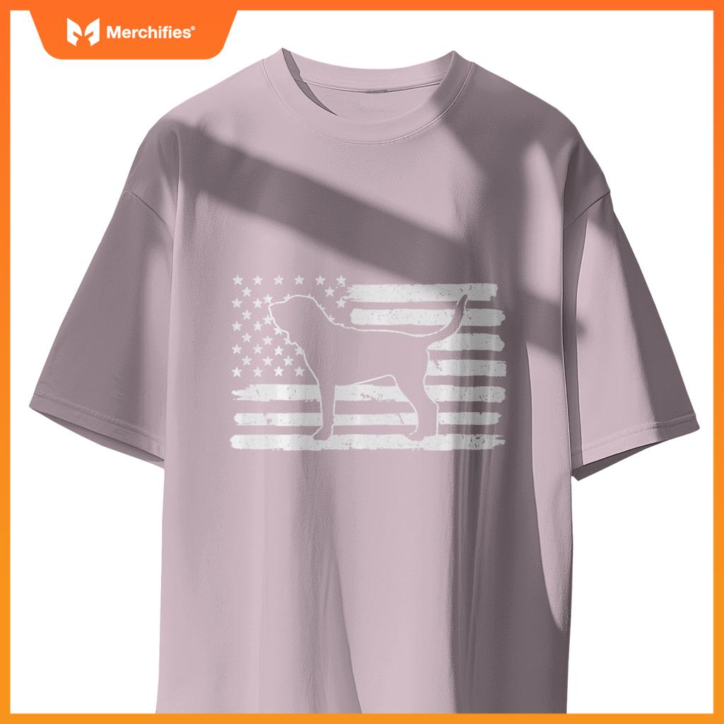 Bloodhound Dog USA Flag 4th of July Patriotic T-Shirt