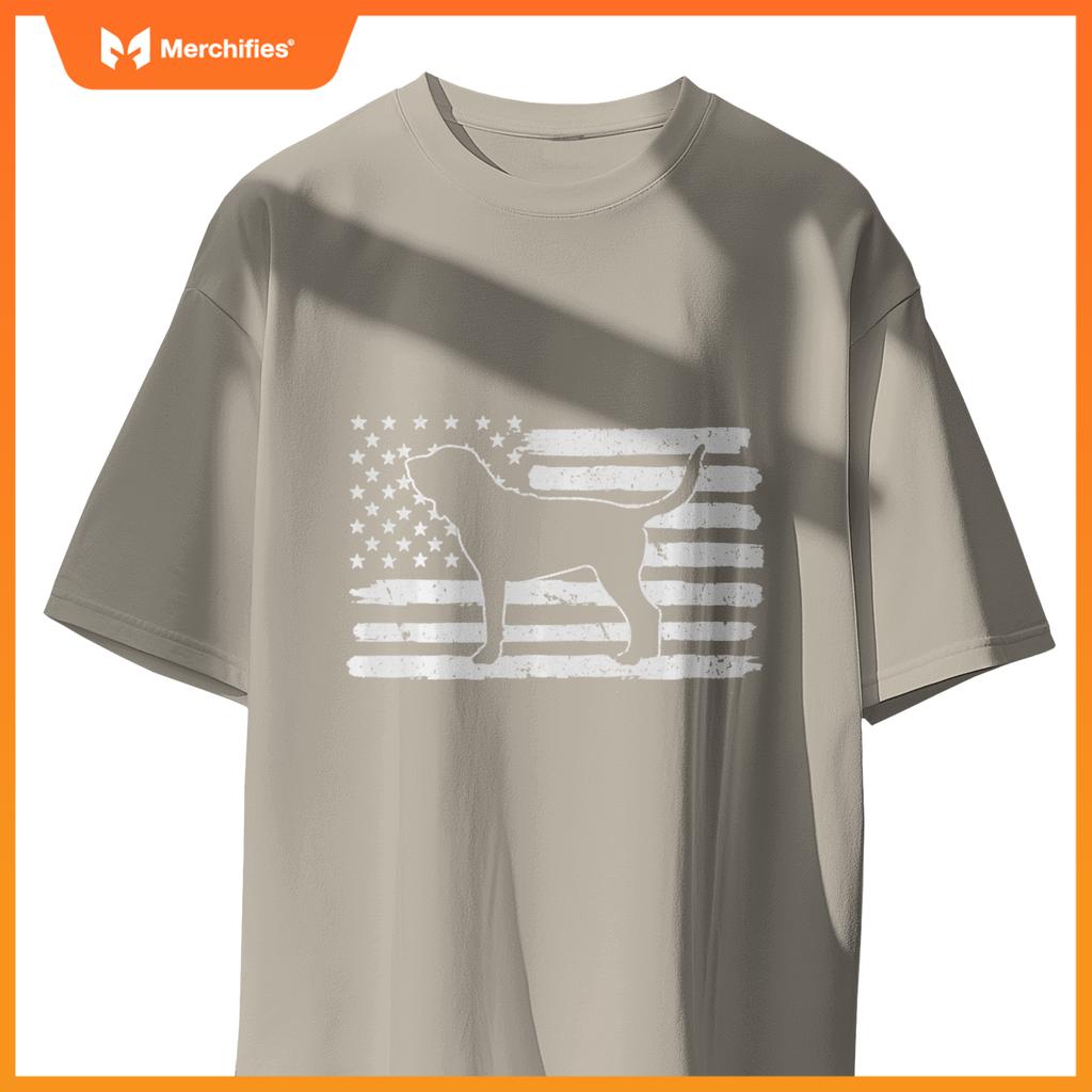 Bloodhound Dog USA Flag 4th of July Patriotic T-Shirt