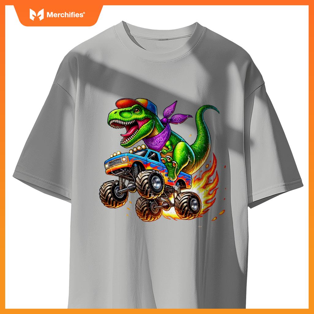 Boys Dinosaur for Men or Kids Monster Truck Toddler T-Shirt