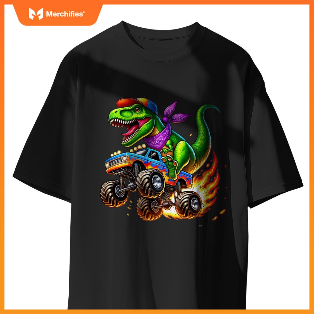 Boys Dinosaur for Men or Kids Monster Truck Toddler T-Shirt
