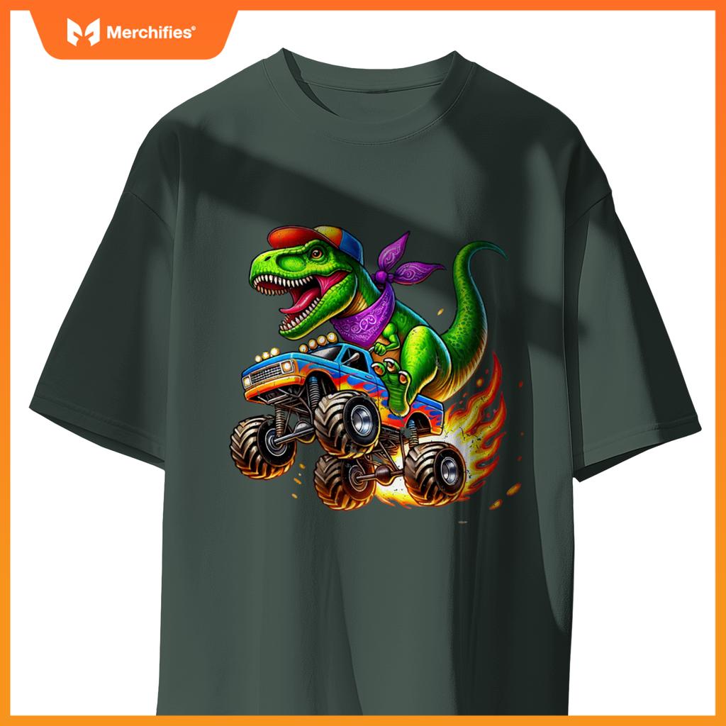 Boys Dinosaur for Men or Kids Monster Truck Toddler T-Shirt