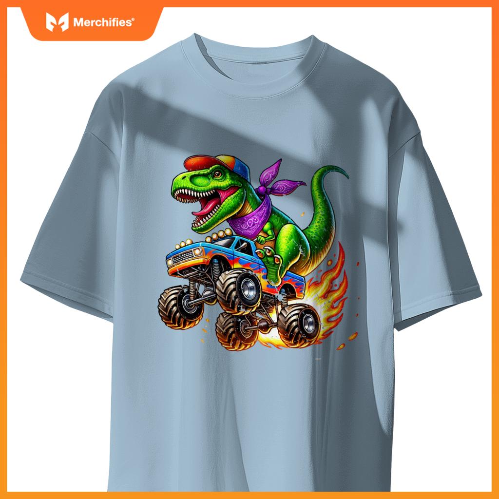 Boys Dinosaur for Men or Kids Monster Truck Toddler T-Shirt