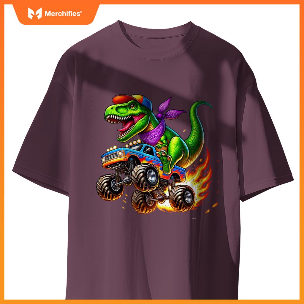 Boys Dinosaur for Men or Kids Monster Truck Toddler T-Shirt
