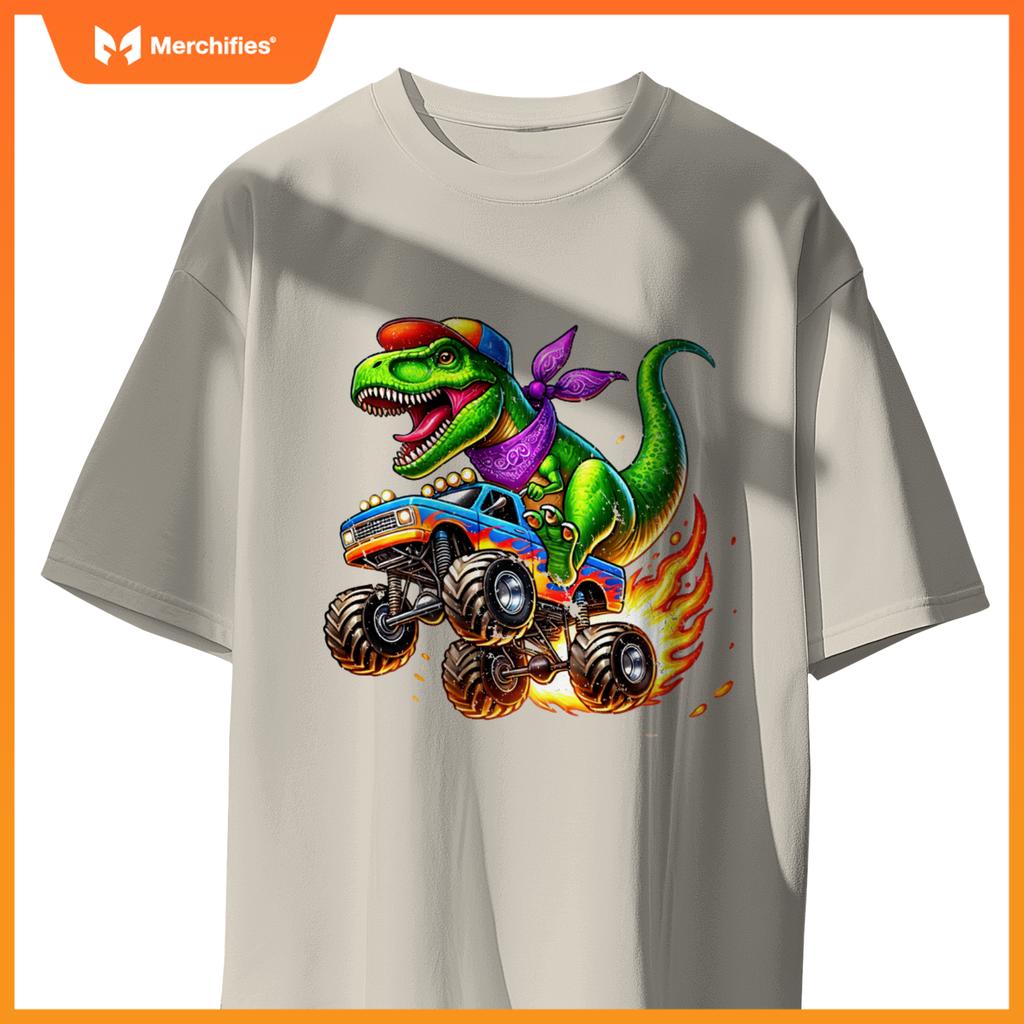 Boys Dinosaur for Men or Kids Monster Truck Toddler T-Shirt