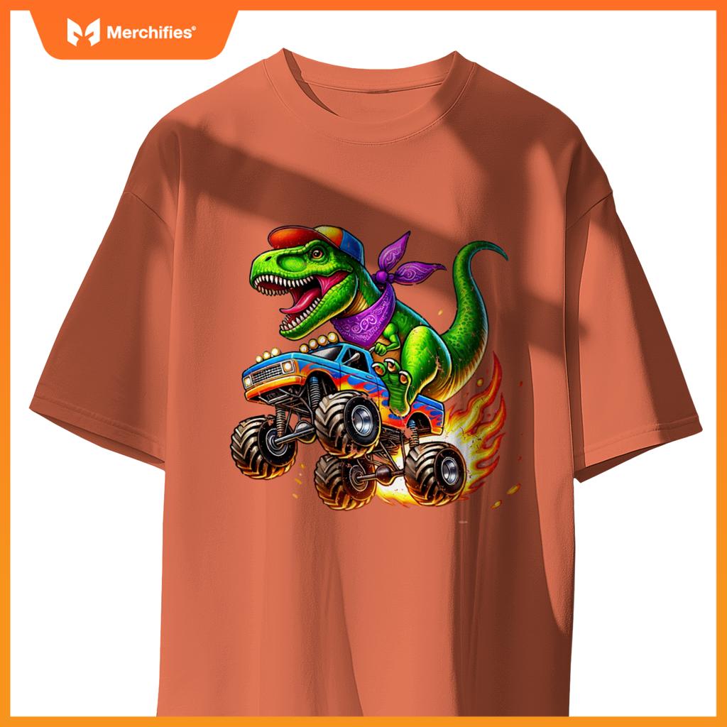 Boys Dinosaur for Men or Kids Monster Truck Toddler T-Shirt
