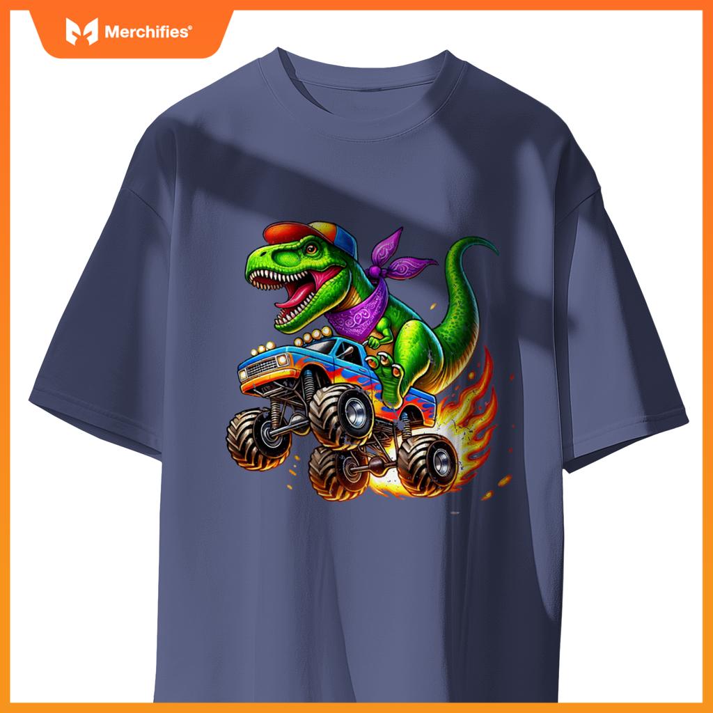 Boys Dinosaur for Men or Kids Monster Truck Toddler T-Shirt