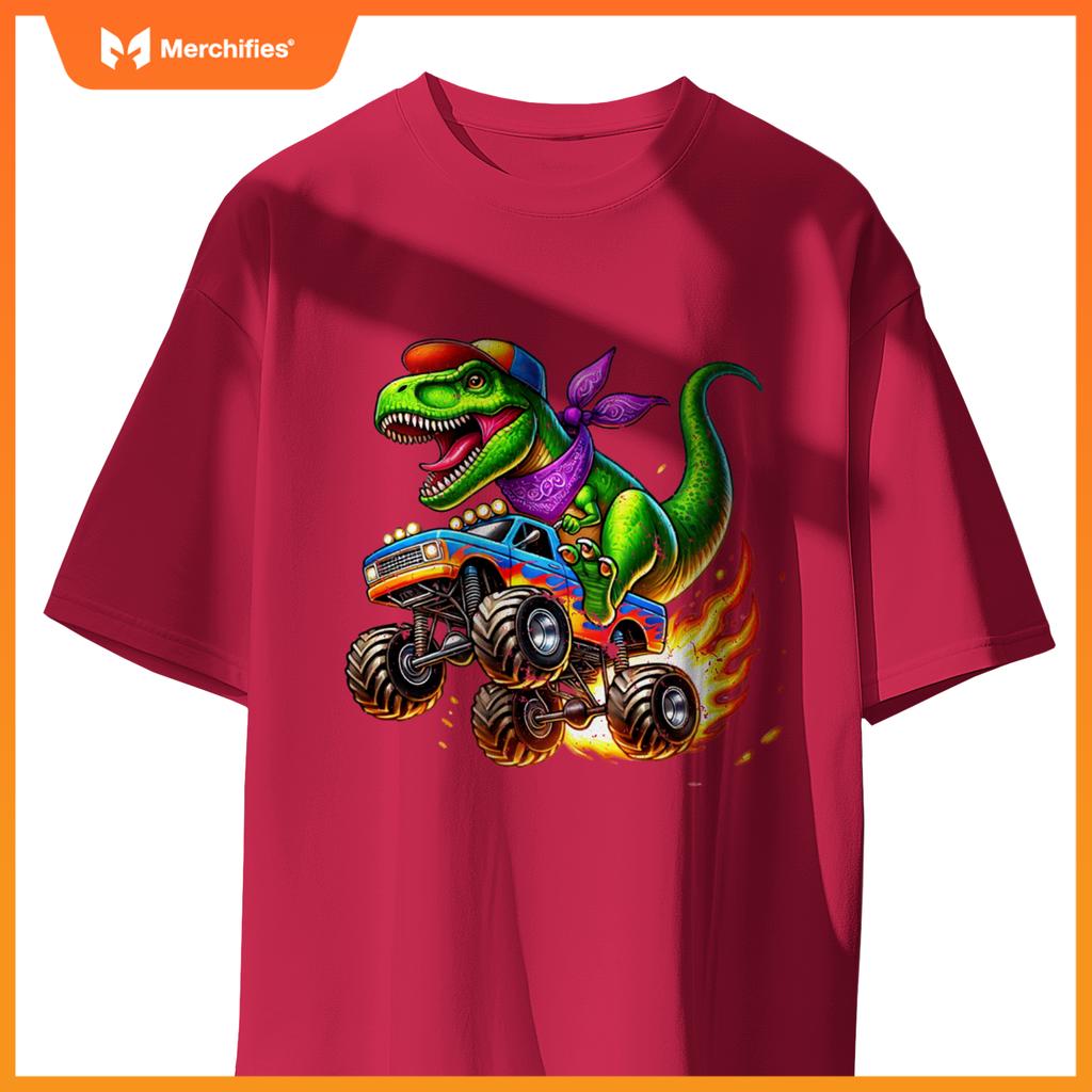 Boys Dinosaur for Men or Kids Monster Truck Toddler T-Shirt