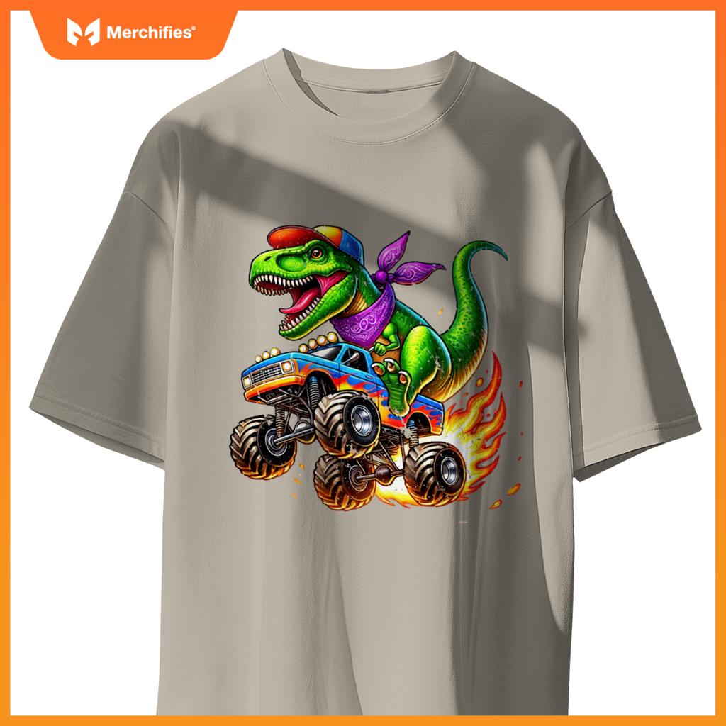 Boys Dinosaur for Men or Kids Monster Truck Toddler T-Shirt