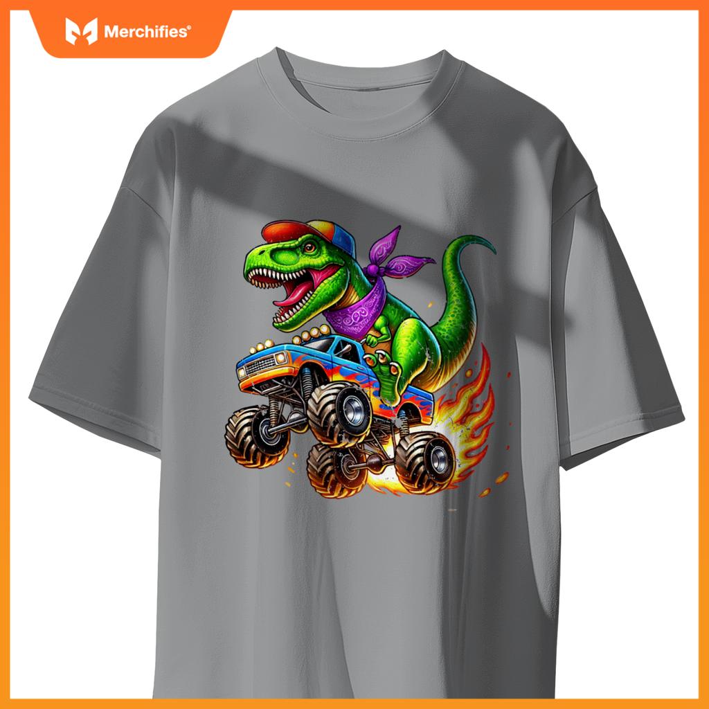 Boys Dinosaur for Men or Kids Monster Truck Toddler T-Shirt