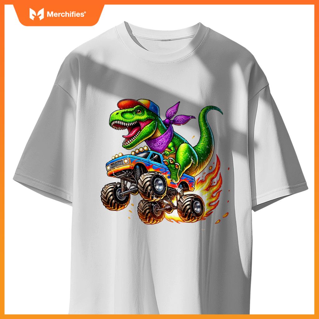 Boys Dinosaur for Men or Kids Monster Truck Toddler T-Shirt