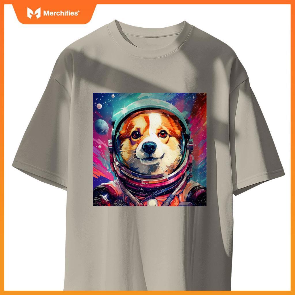 Corgi Funny T-Shirt, Dog, Astronaut, Cute, Men's, Children, Funny, Clothes, Goods, Gift, Dog Lover 