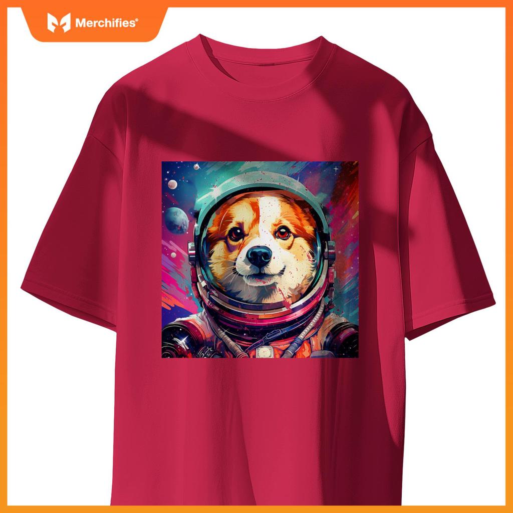 Corgi Funny T-Shirt, Dog, Astronaut, Cute, Men's, Children, Funny, Clothes, Goods, Gift, Dog Lover 