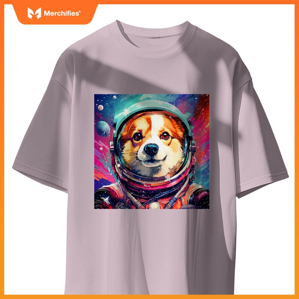 Corgi Funny T-Shirt, Dog, Astronaut, Cute, Men's, Children, Funny, Clothes, Goods, Gift, Dog Lover 