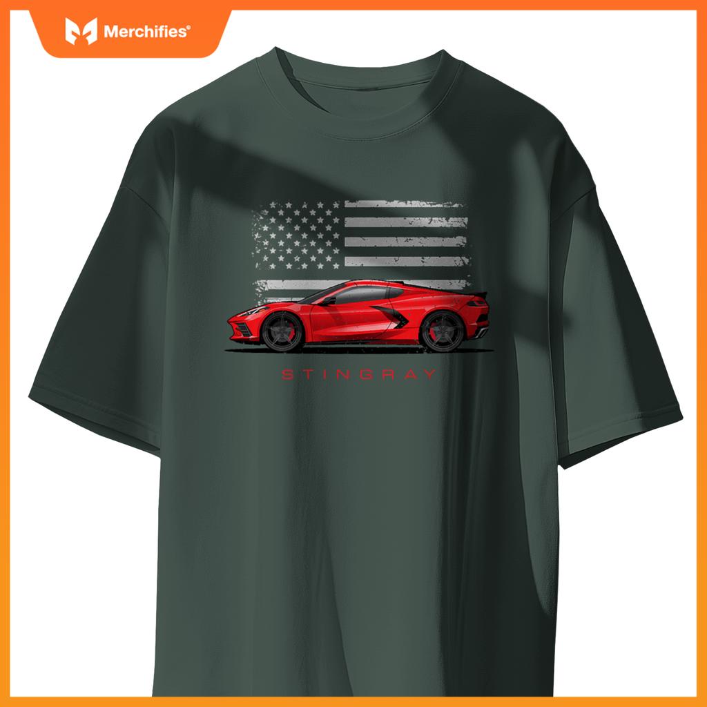 C8 Z06 ZR1 Vette StingRay American Flag Red C8R Sports car T-Shirt