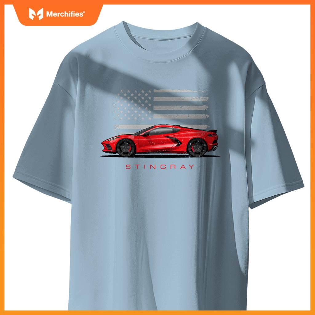 C8 Z06 ZR1 Vette StingRay American Flag Red C8R Sports car T-Shirt