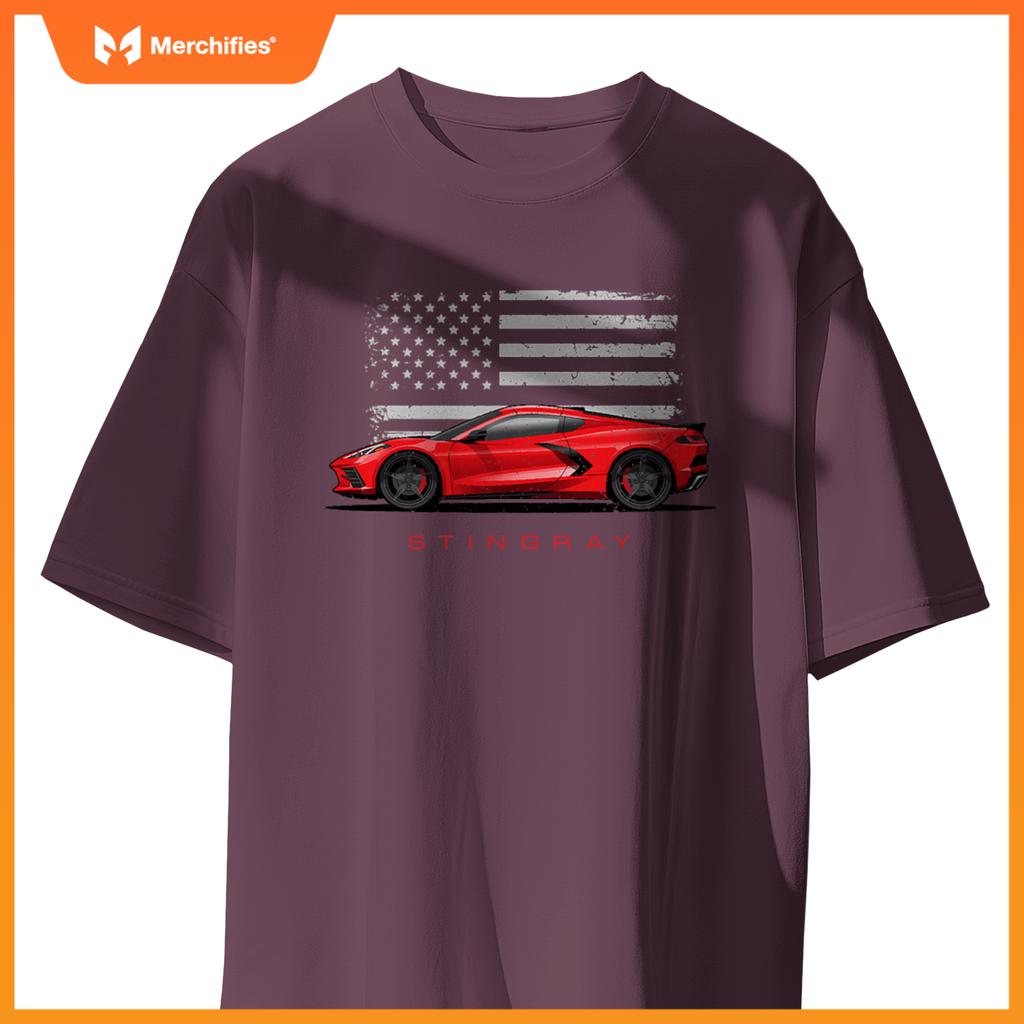 C8 Z06 ZR1 Vette StingRay American Flag Red C8R Sports car T-Shirt