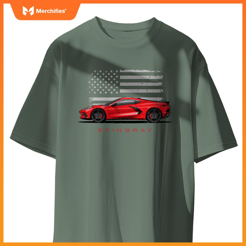 C8 Z06 ZR1 Vette StingRay American Flag Red C8R Sports car T-Shirt
